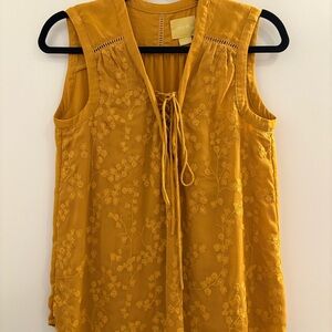 Maeve Mustard Embroidered Blouse